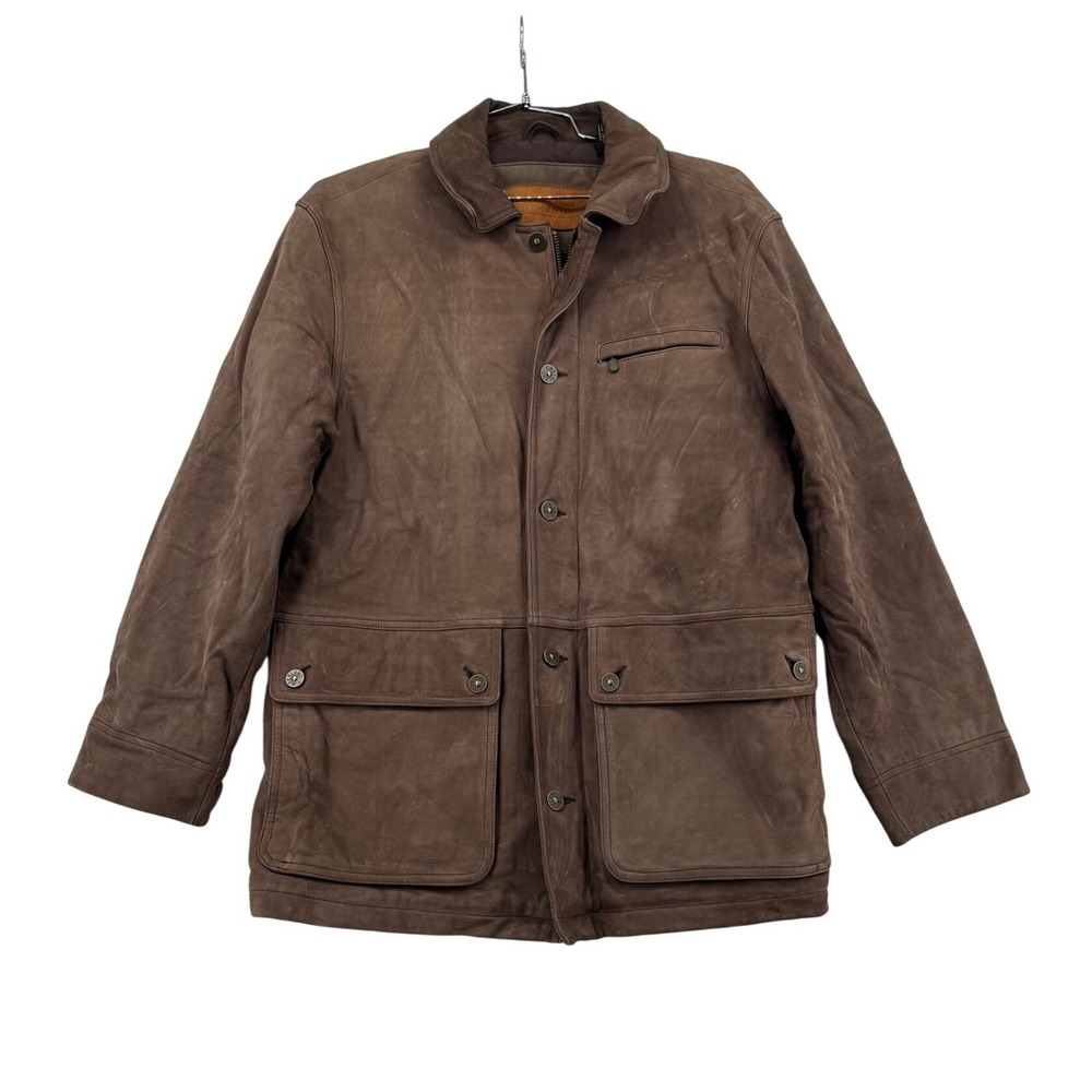 Vintage Timberland Field Jacket Mens Small Brown Good Waterproof Leather Quilted